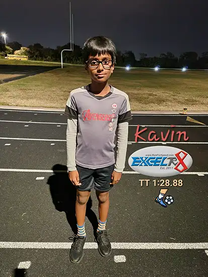 kavin run for speed time trial